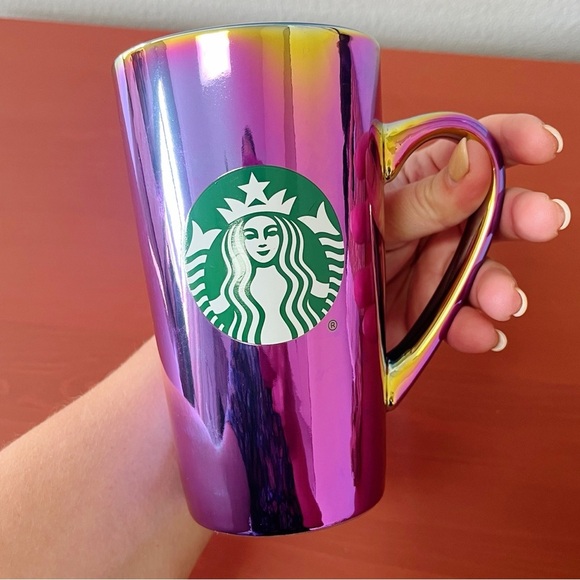 Starbucks 16 Oz Large Holiday Iridescent Holographic Coffee Tea Mug Purple 2022 - Picture 3 of 6